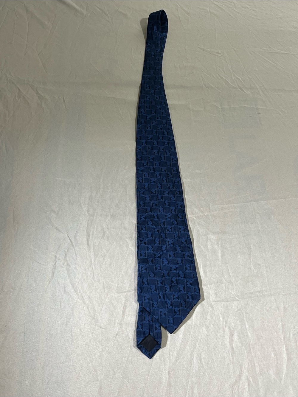 Disney Mickey Mouse Navy Blue Geometric Pattern Men's Tie